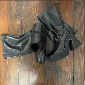 Faux leather Platform Thigh High Boots